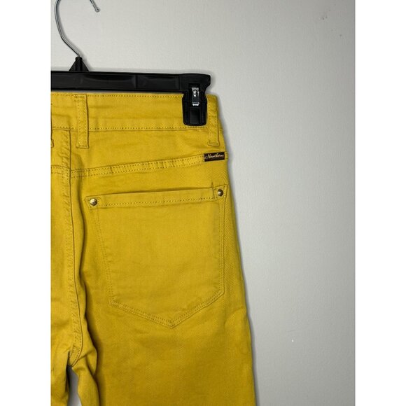 Hawthorne boutique yellow jeggings women’s size 6 mustard yellow raw hem skinny - Picture 4 of 9